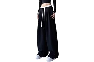 Dam breda ben säckiga träningsbyxor casual träning långa byxor streetwear joggingbyxor med fickor lös passform byxor