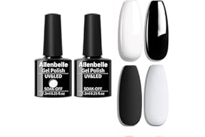 Allenbelle UV Nagellack Set 2 Farben,Gel Nagellack Geschenkset,Shellac Set Uv Gel Nail Art,Soak Off UV LED Gel Nagellack (2PC-1348-1433)