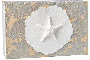 EARTH MEMORIALS The Favorite Place® Burial Biodegradable Urn for Human Ashes, (Large Starfish Urn Box), Water Burial Urn, Urn for Cremation, Cremation Urn Box, EcoFriendly Urn, (Silver Coral with Starfish) K-119