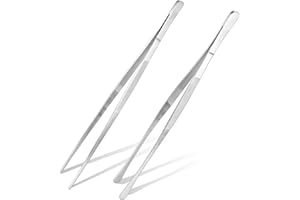 SZYILIDA 2 Pcs Pince Cuisine Inox, 30,5cm Pince à épiler, Pince de Cuisine Inox, Pincette de Cuisine de Acier Inoxydable Professionnel pour Cuisiner Griller Chef Cuire Barbecue Ustensiles de Cuisine Inox