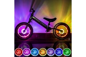 KUWAN LED Kinder Roller Licht USB Wiederaufladbar Speichenlichter 7 Farben 18 Modi Wasserdicht für Smart Induction Kinderzube