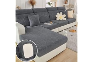 TOPCHANCES Housses de coussin de siège de canapé - Housse de canapé universelle, housse de siège de canapé en forme de L, housse de siège de canapé extensible, housse de protection de coussin de canapé (Leaves)