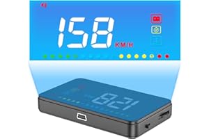 OBD2 Heads Up Display for Cars with Water Temp, RPM, Voltage & Speed Alerts - Digital Speedometer car mph, Auto Dimming, Sunlight Readable HUD - AMHVMU A200