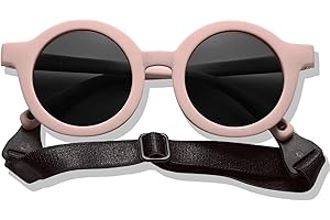 BABYMOCS Gafas de sol redondas para niños de 1,5 años – 8 años jóvenes | 100% protección UV | flexibles, sin BPA, gafas de sol libres de sustancias nocivas para niños con banda | diseño sueco | gafas