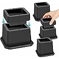 MixDora Bed Risers 2, 3 Inch Stackable Furniture Risers Adjustable Anti ...