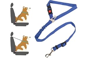 Lollanda Ceinture de sécurité pour chien - Pour siège de voiture - Avec bandes réfléchissantes et cordes tampons, réglable - Pour chiens de petite, moyenne et petite taille - Bleu foncé