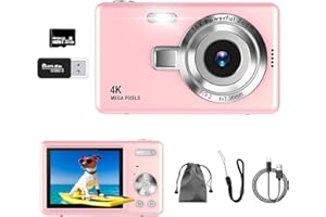 ACBAETA Appareil Photo Numérique, 4K​​ Autofocus 50MP Appareil Photo Enfant, Zoom 16X, Flash, Anti-Shake, ​​Appareils Photo Numériques Compact​​ Portable Petit Prêt à Shooter pour Enfants Adultes ​​Débutants​