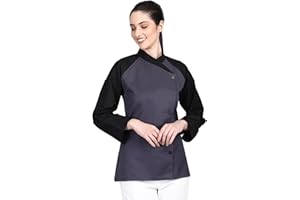 Chef Apparel 3/4 Contrast Sleeves Women's Ladies Chef's Coat Jackets