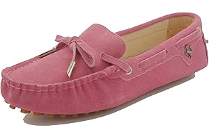 MINITOO Chaussures de Conduite Décontractées pour Femme avec Nœud en Daim Loafers Mocassins Chaussures de Bateau YB9602