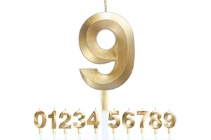 POLLY ONLINE Birthday Number Candles 3D Shape Birthday Cake Candles Gold Glitter Birthday Candles Decorative Decoration for Birthday Anniversary Wedding Party Graduation Party