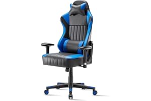Farini Gaming Chair, Gaming Chair for Adults,High Back PC Computer Chair with Lumbar Support, Headrest (Black & Blue)