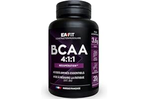 EAFIT | BCAA 4:1:1 - Acides aminés essentiels et Vitamine B6 - BCAA Pre Workout - Booster puissant - Réduire la fatigue - Complément alimentaire - 80 comprimés