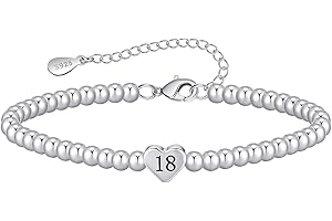 VEEDOFA 16th 18th 21th 30th 40th 50th 60th Birthday Gifts for Women, Hypoallergenic Adjustable Bead 925 Sterling Silver Bracelet for Women, Presents for Mum Daughter Grandma Auntie Friends