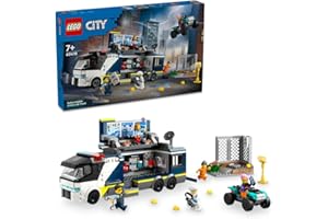 LEGO City Policyjna ciężarówka z laboratorium kryminalnym, Kreatywna Zabawka do Budowania dla dziecka z Quadem i 5 Minifigurkami, Prezent dla 7-latka, Chłopca i Dziewczynki i Fanów Policji, 60418