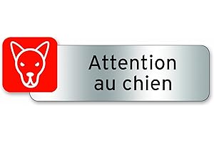 Symbol PSC12 Plaque polycarbonate adhésive 160 x 50 mm Attention chien