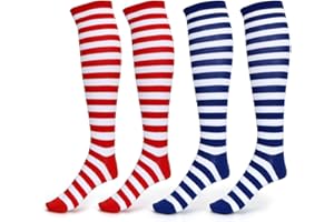 Meleager Ringelsocken Kniestrümpfe, Gestreifte Socken, Ringelsocken für Herren Damen, Ringelstrümpfe für Fasching Karneval Schlafanzugparty Mottopartys