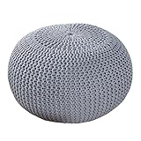 Invicta Interior Design Pouf LEEDS 50 cm grau Bezug aus Strick Garn Sitzgelegenheit Fußhocker Sitzpouf gepolstert Sitzkissen Invicta Interior Design Pouf LEEDS 50 cm grau Bezug aus Strick Garn Sitzgelegenheit Fußhocker Sitzpouf gepolstert Sitzkissen