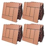 🌷 Las 44 losas de madera WPC serán suficiente para cubrir una superficie de 4m² ya que cada baldosa mide 30 x 30 cm. El WPC es un material robusto, duradero y resistente al agua.