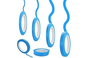 ASTER 4 Rollen Fineline Tape,Zierstreifenband Masking Tape Band 1/5/3/6/12.6 mm breit x 50 Meter Selbstklebendes Band Whiteboard Klebeband,4 Breiten Kreppband mit feiner Linie (Blau)