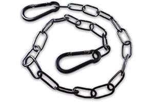 CUMNVULNT Gate Chain Lock, 20 Inch Iron Chain Lock with Both-Ended Carabiners, Security Chain for Outdoor Fences, Pet Cages, Horse Goat Cow Corral Supplies