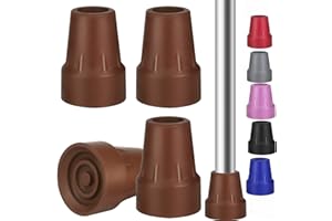 YASDYRI Gummifuß für Krücken Rutschfest Schutzkappen für Gehstock Rohrspitze Mit Metalldichtung für Gehstöcke Krücken 4 Stück (braun)