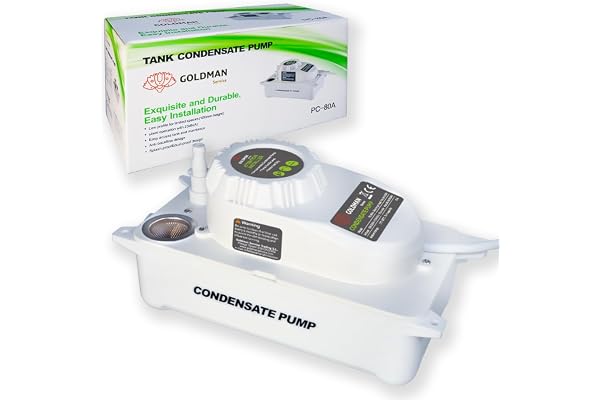GOLDMAN SERVICE Automatisk kondensatpump för luftkonditionering, tyst, vattenavlopp och dränering, flödeshastighet 80 liter/timme