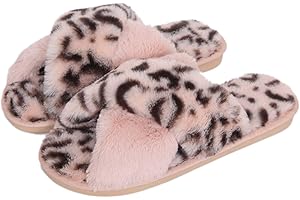 Fadezar Pantoufle Femme Chausson Peluche Chaud Slippers Claquette Fourrure Sandal Bout Ouvert Accueil Chaussures