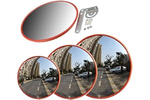 AUTOFU Blind Spot Mirror, Convex Outdoor Driveway Exit Road Safety Traffic Mirrors, 130 Degree Wide Angle Security Mirror with Adjustable Wall Fixing Bracket for Shop Security, Diameter 60cm/24"
