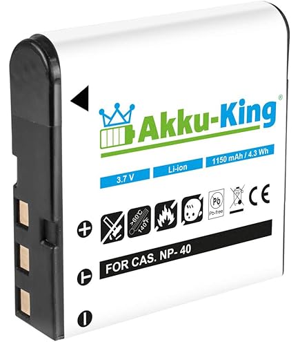 NP-40 Replacement Battery, Li-ion Battery NP 40 for Casio Exilim EX