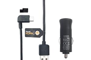 TRAVEL HOPPA MINI USB In Car Bike Charger and Data Sync Cable for TomTom Sat Nav - GO, GO LIVE, START, RIDER, XL IQR, XL, XXL, XXL IQR, ONE SERIES & MINI USB devices TOMTOM CAR CHARGER CE Certified