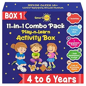 SmartoKids Paper; Wood; MDF Activity Box, Multicolour, 4 years - 6 years, Total 11 items