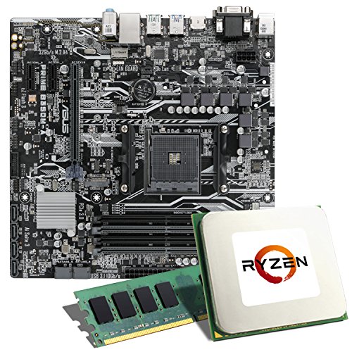 AMD Ryzen 5 1400 / ASUS PRIME B350M-A / 8GB Mainboard Bundle | CSL PC Aufrüstkit | AMD Ryzen 5 1400 4x 3200 MHz, 8192MB DDR4, GigLAN, 7.1 Sound, USB 3.1 | Aufrüstset | PC Tuning Kit