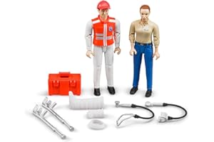 bruder 62710 - Bworld Set Rettungsdienst, Sanitäter, Patient & Zubehör - 1:16 Arzt Krankenwagen Figur Mensch Spielzeug