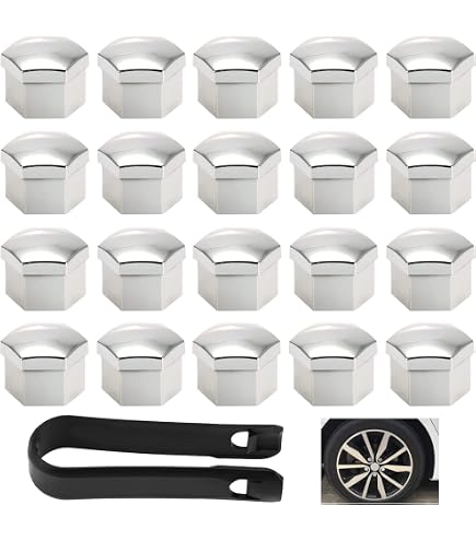 FGAITH 20pcs Cache-Écrous 17mm Pour Peugeot 407 408 508 2008 3008 - Capuchons Roue Avec Outil