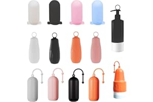 ROINAID 12 Pezzi Custodie per Bottiglie In Silicone a Prova di Perdita,Manicotti per Bottiglie In Silicone da Viaggio,Custodia per Bottiglia da Viaggio,per Shampoo e Bottiglie di Gel Doccia