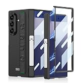 Aksesuarcim Samsung Galaxy Z Fold 7 ile Uyumlu Kılıfı Kamera Lens Korumalı Standlı Mıknatıslı İnce Sert Silikon Kapak Kıpta K