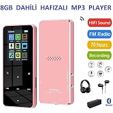 Junglee 8Gb Hafizali Mp3-Mp4 Player M&uuml;zik &Ccedil;alar Fm Radyo Bluetooth Kulaklik Ve Hoparl&ouml;r Ile Kullanabilme Pembe