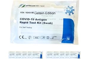 ‎GETEIN 10 Stück Corona Laien Antigentest Schnelltest - Nasen-Selbsttest für zu Hause SARS-CoV-2 einzelverpackt