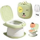 MooieBaby's Cat Potty Katlanabilir &Ccedil;ocuk Tuvaleti, &Ccedil;ok Fonksiyonlu Taşınabilir Alıştırma Lazımlığı (Yeşil)