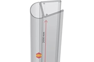 ‎GEDOTEC Gedotec Duschtürdichtung streifend | 1 Stück | Glasbodendichtung transparent | Länge: 2 m | Duschdichtung 6 mm - 8 mm | Türbodendichtung PVC wasserabweisend | Duschabdichtung | Dichtung Duschtür