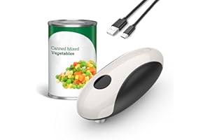 JIMYIU Ouvre-boîte électrique, Ouvre-boîte rechargeable pour les personnes souffrant d'arthrite, Bord lisse, Sécurité alimentaire, Ouvre-boîte à coupe latérale, Ouvre-boîte automatique à une touche