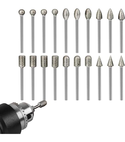 10 Stück Diamant-Schleifköpfe, 8 Mm Kopf, 3 Mm Schaft – Für Schleifarbeiten An Glas, Metall & Keramik
