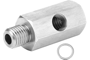 YUECOOM Accesorio Npt del sensor de presión de aceite, 1/8in a M12 X 1.5 Adaptador de acero inoxidable en forma de T Accesorio para automóvil