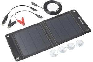 PV LOGIC Solar Technology 8W Watt Fold Up Solar Battery Maintainer Keeping 12v Batteries Charged, Perfect for Cars, Vans, Motorhomes, Caravans, Boats and Other Vehicles.