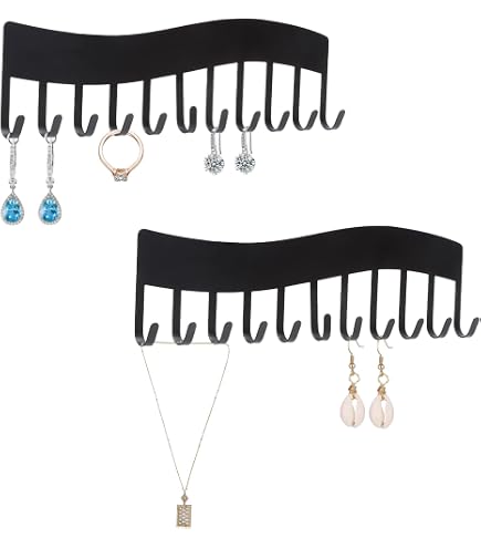 Xtemtoamz Organisateur Bijoux Suspendu En Feutre - 24 Crochets, Pliable Et Portable 38x79cm