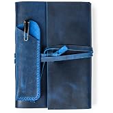 HATIRA Leather Journal 260 Kraft Pages Handmade (6"x8", Ocean Blue)
