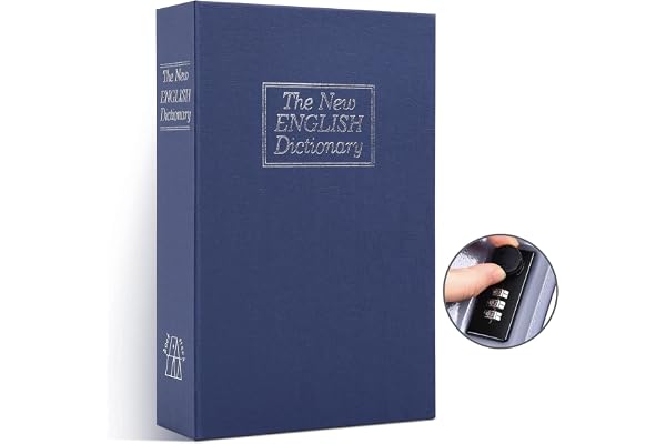 Coffre Fort Secret, Ohuhu Coffre Fort Discret pour Dictionnaire avec Verrou à Combinaison, Coffre-fort en Forme de Livre, Cachette Secrete pour Espèces, Bijoux et Clé, Cadeau pour Famille Amis