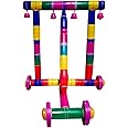 Iagri Red Color Wooden Walker (4 Bells) - Traditional Wooden Walker for Babies- First Step Activity Walker for Kids Perfect Age for 6 Months & Above