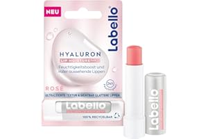 ‎LABELLO Labello Lippenpflegestift mit Hyaluronsäure für 24h Feuchtigkeit, Lippenbalsam mit Menthol und ultraleichter Textur, unterstreicht die natürliche Lippenfarbe, Hyaluron Lip Moisture Plus Rosé (5,2 ml)