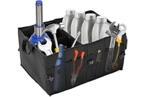 CECOMBINE Kofferraum Organizer, Faltbar Kofferraumtasche Auto Organizer Auto Faltbox Autotasche, Auto Einkaufskorb Auto Kofferraum Zubehör（Schwarz）